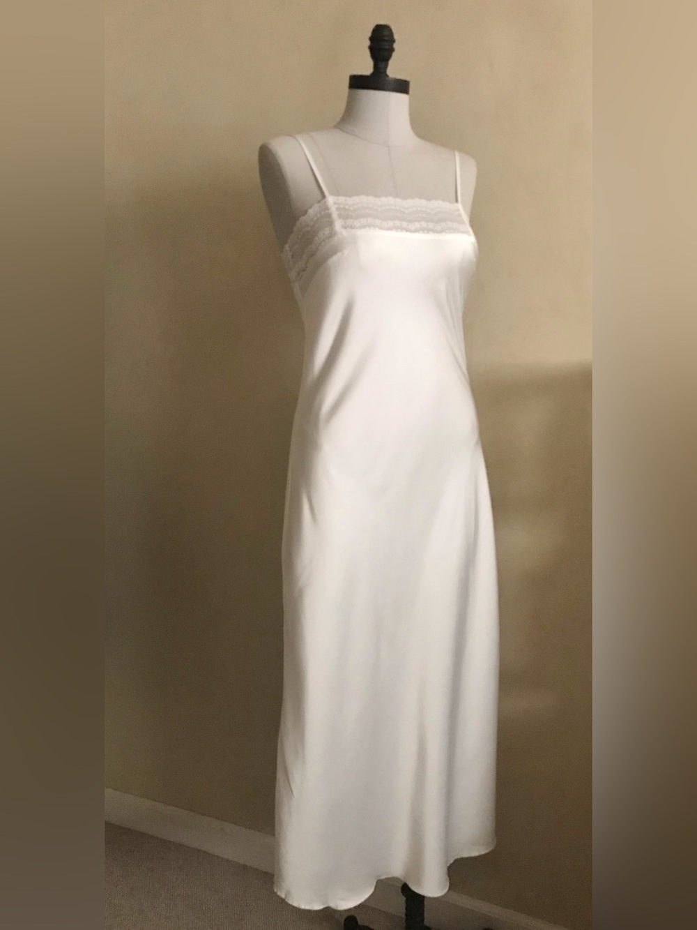 White Lace-Trim Long Slip  - Women Intimates & Sleepwear